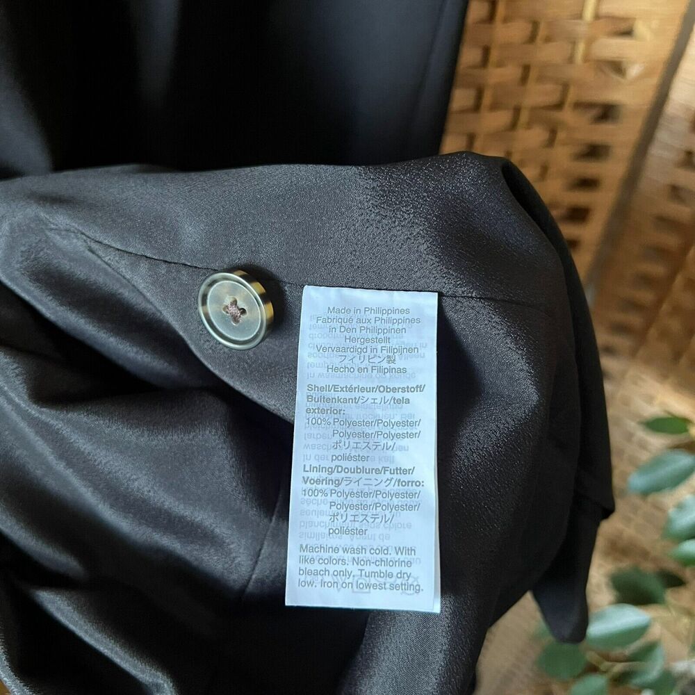 J Crew Button Front Cap Sleeve Black Dress Women's Size 0 - Picture 9 of 10